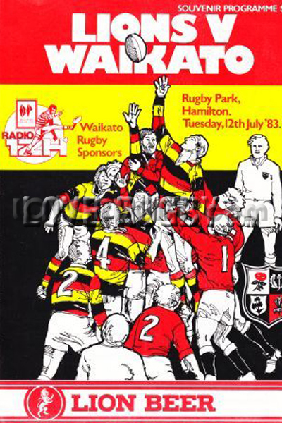 1983 Waikato v British Lions  Rugby Programme